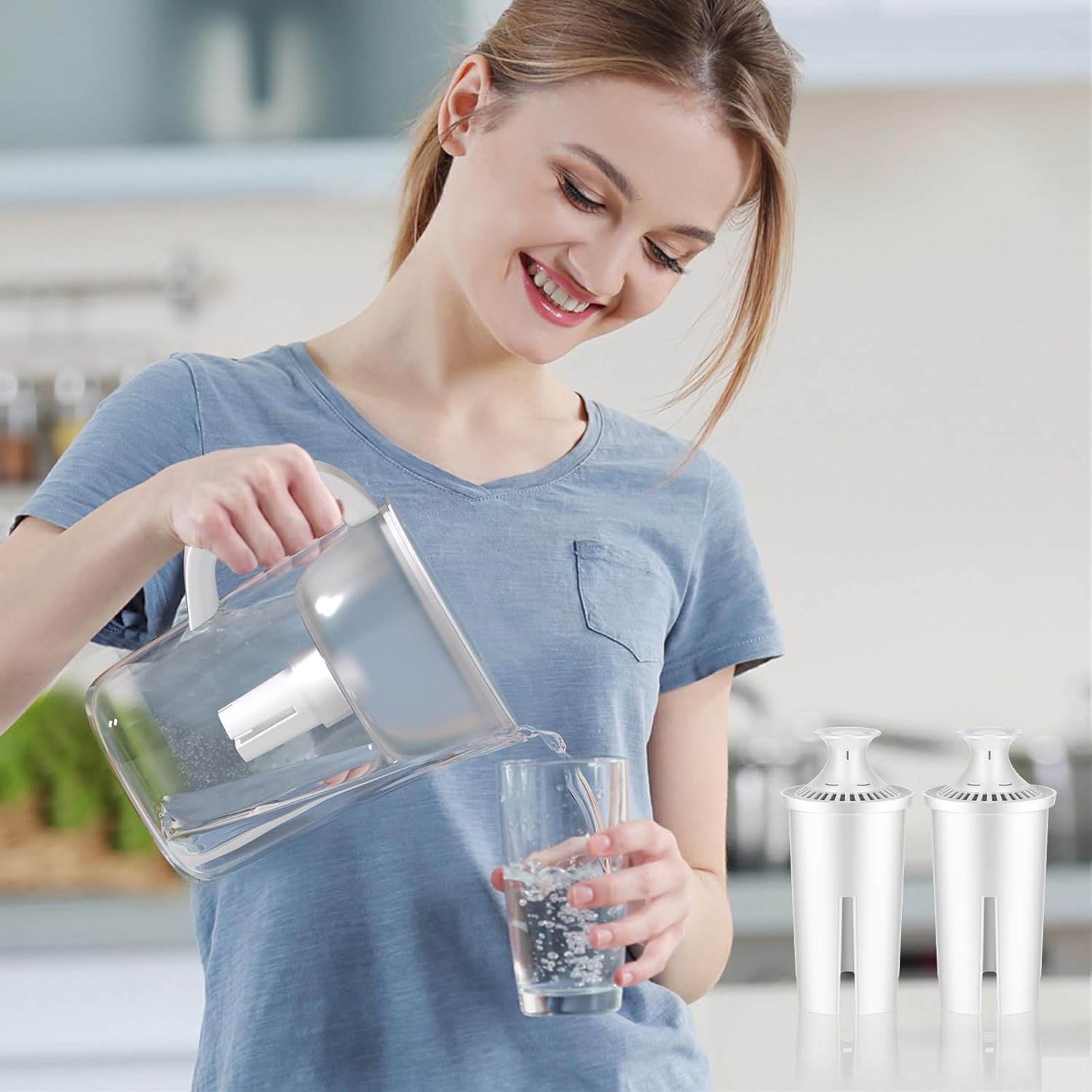 BREAUILL Replacement for Brita® Water Filter, Pitchers and Dispensers, Water Pitcher Filter Water Filter Replacement Compatible with Brita® Classic, OB03, Mavea® 107007 35557 (4pcs-Classic Style) - Image 3