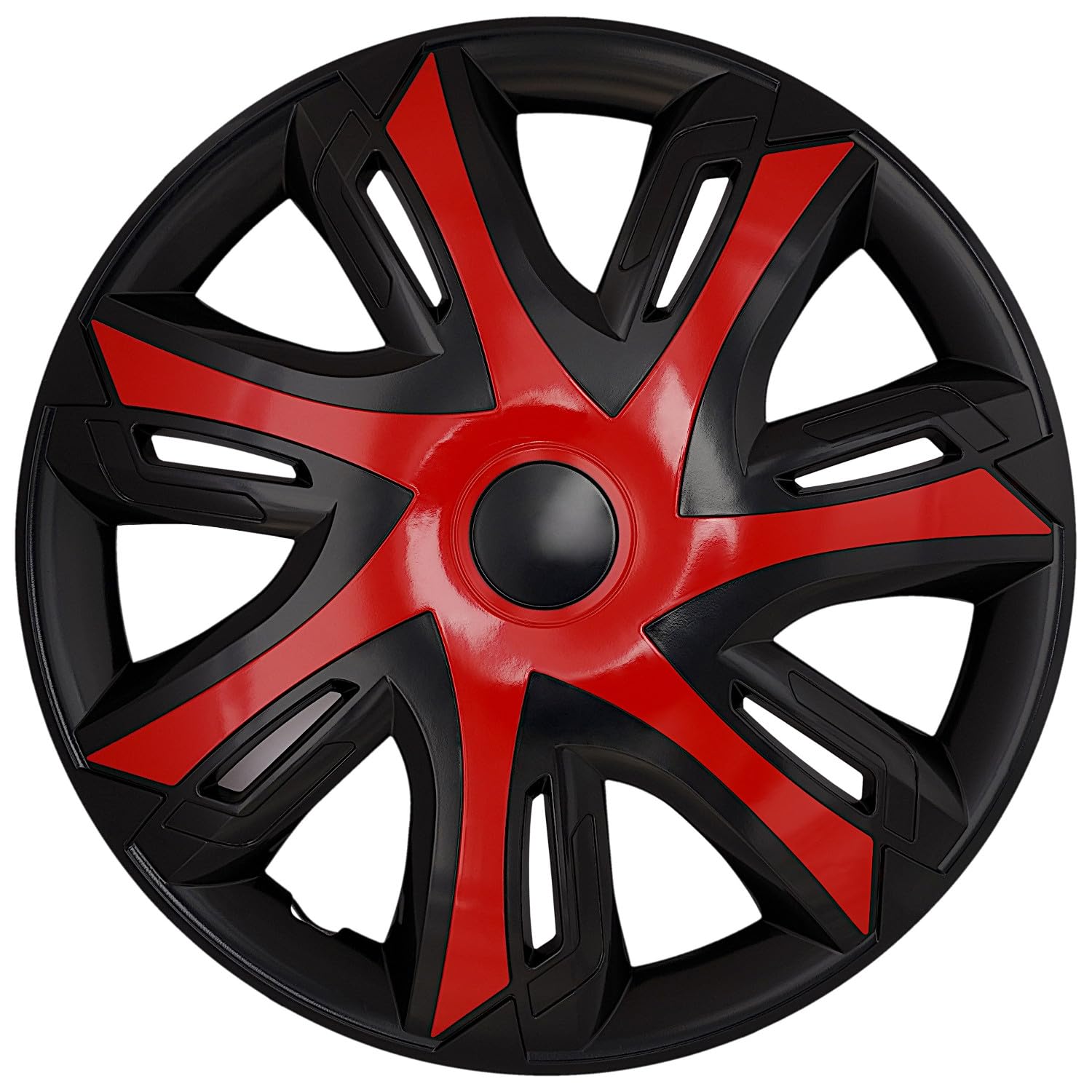 NRM Copricerchi universali Rosso/Nero, set da 4 pezzi | N-Power (15")
