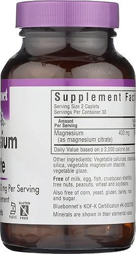 Miniatura 9 de Bluebonnet Nutrition - Citrato de magnesio 400 mg de magnesio - Máxima absorción apoya la salud inmunológica y la producción de energía sin soja sin