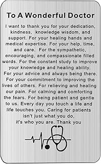 Doctor Appreciation Gift To A Wonderful Doctor Wallet Insert Doctor Retirement Gift Thank You Gift Medical Doctor Jewelry