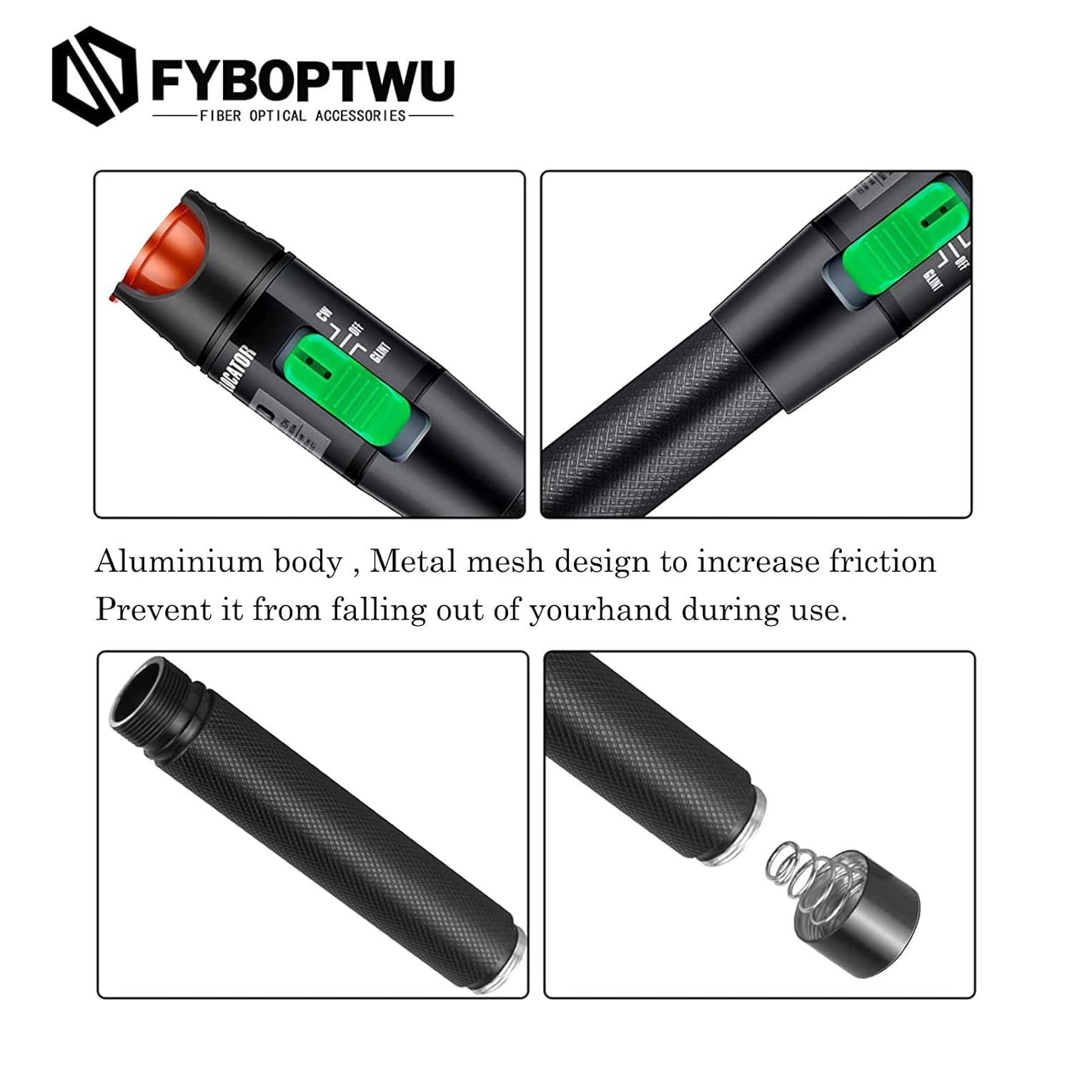 3pcs Professional Visual Fault Locator Fiber Optic Tester - Includes 3pcs 9/125μm Singlemode FC/LC Adapters | for Fiber Optic Cable Maintenance, Network Installation & Repair (Mode Number: VFL-30)