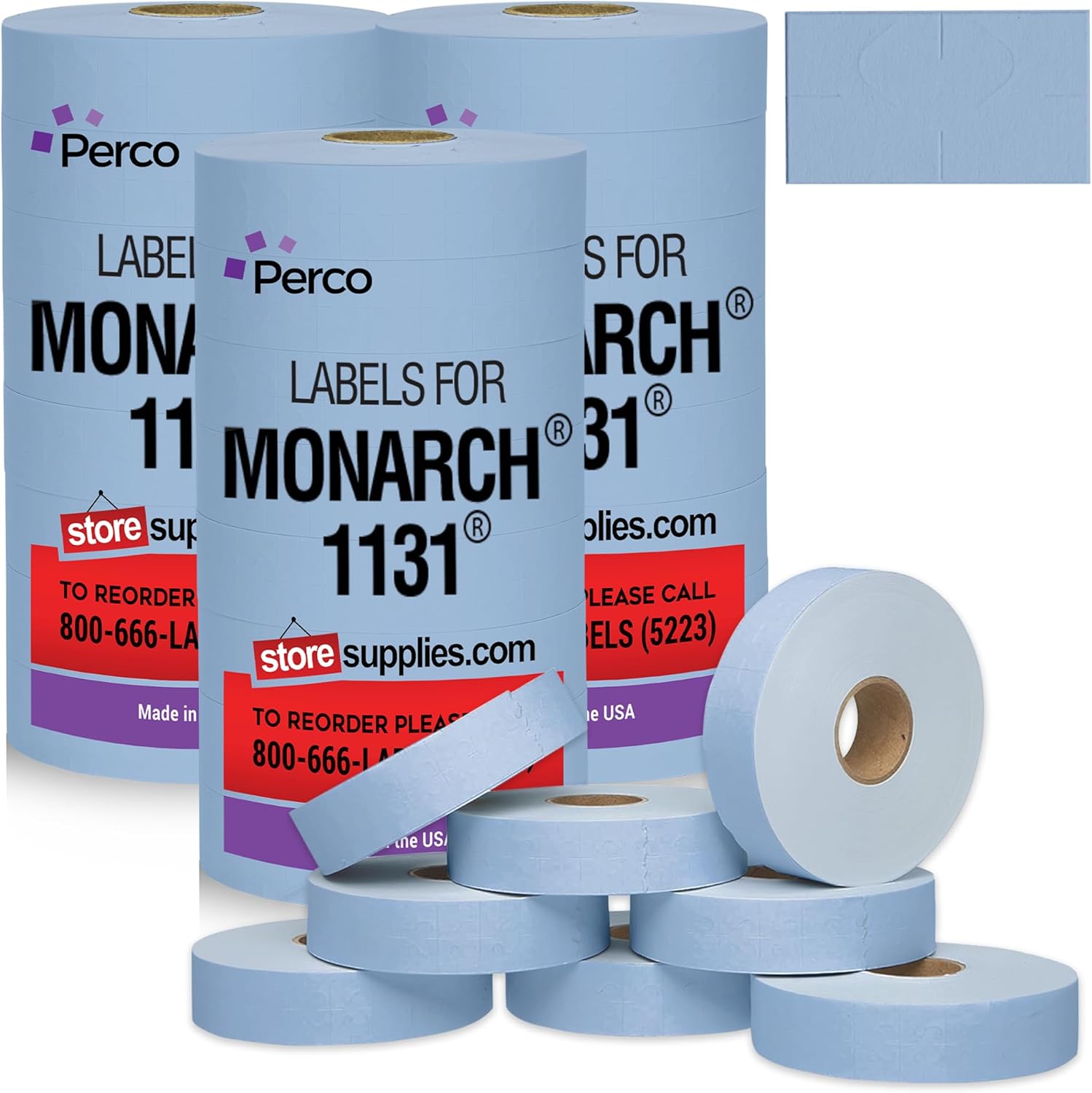 Monarch 1131 Multicolored Sleeves—24 Rolls, 3 Sleeves, 60,000 Labels for Monarch 1131 Price & Date Guns—Includes White, Yellow, Blue, Lavender & Fluorescent Colors (Red Green Pink Orange)—Made in USA