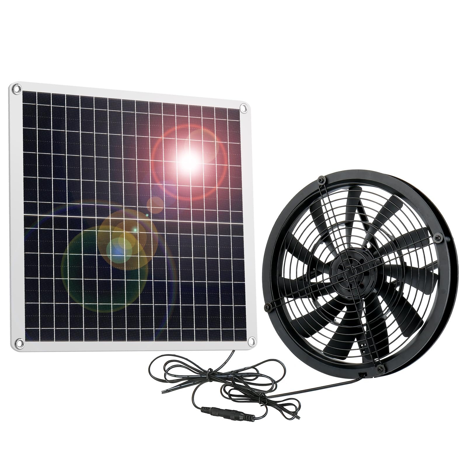 Ventilatore di scarico a energia solare, 20 W, in silicio monocristallino, a energia solare, per polli, serre, animali domestici, scarico finestre