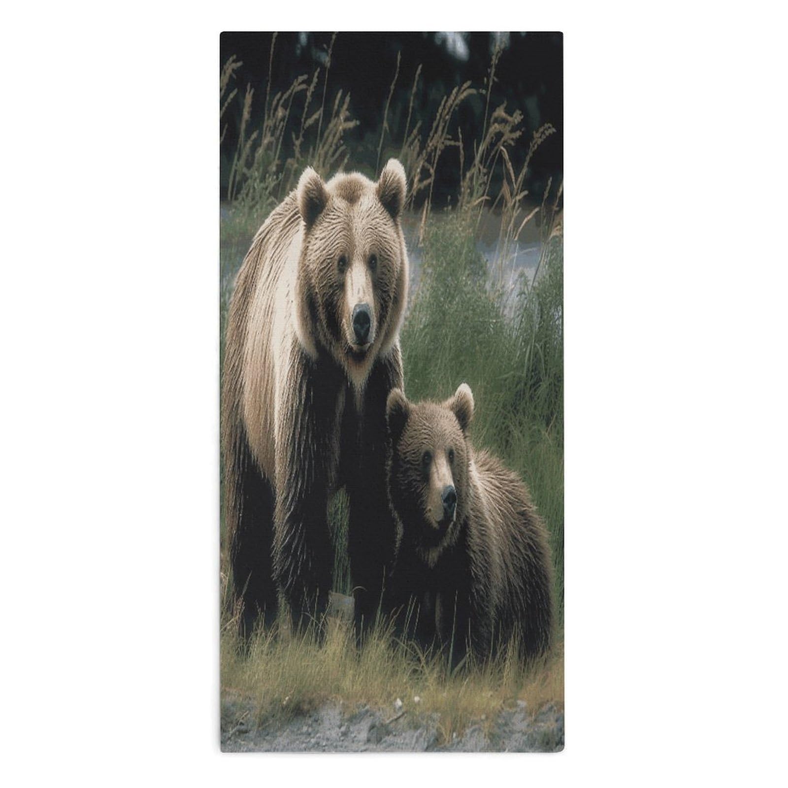 Btcowzrv Style A Mother And A Cub Bears Bath Towel Beach Towels Shower Towel