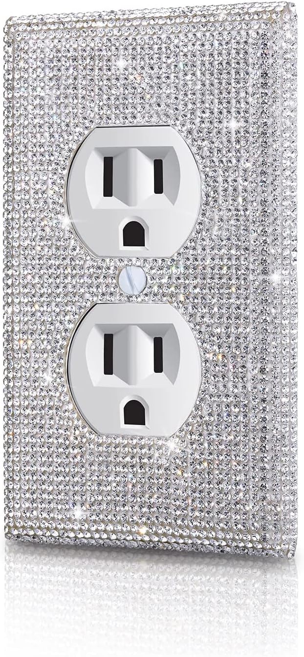 Shiny Pink Rhinestones Single Toggle Light Switch Plate Decorative Cover Plate Light Switch Cover Rhinestones Single Toggle Switch Plate Decorative Wall Plate