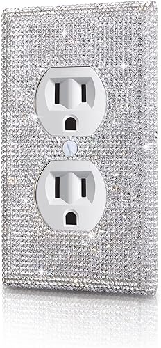 Miniatura 33 de Gaocai 1 pieza Placas de pared con diamantes de imitación brillantes Cubierta de interruptor de luz Placa decorativa de pared con palanca única