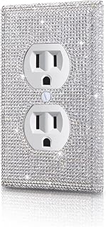 Shiny Silver Rhinestones Outlet Covers Wall Plate Cover Toggle 1 Gang Outlet Cover Light Switch Cover Outlet Cover Wall Plate