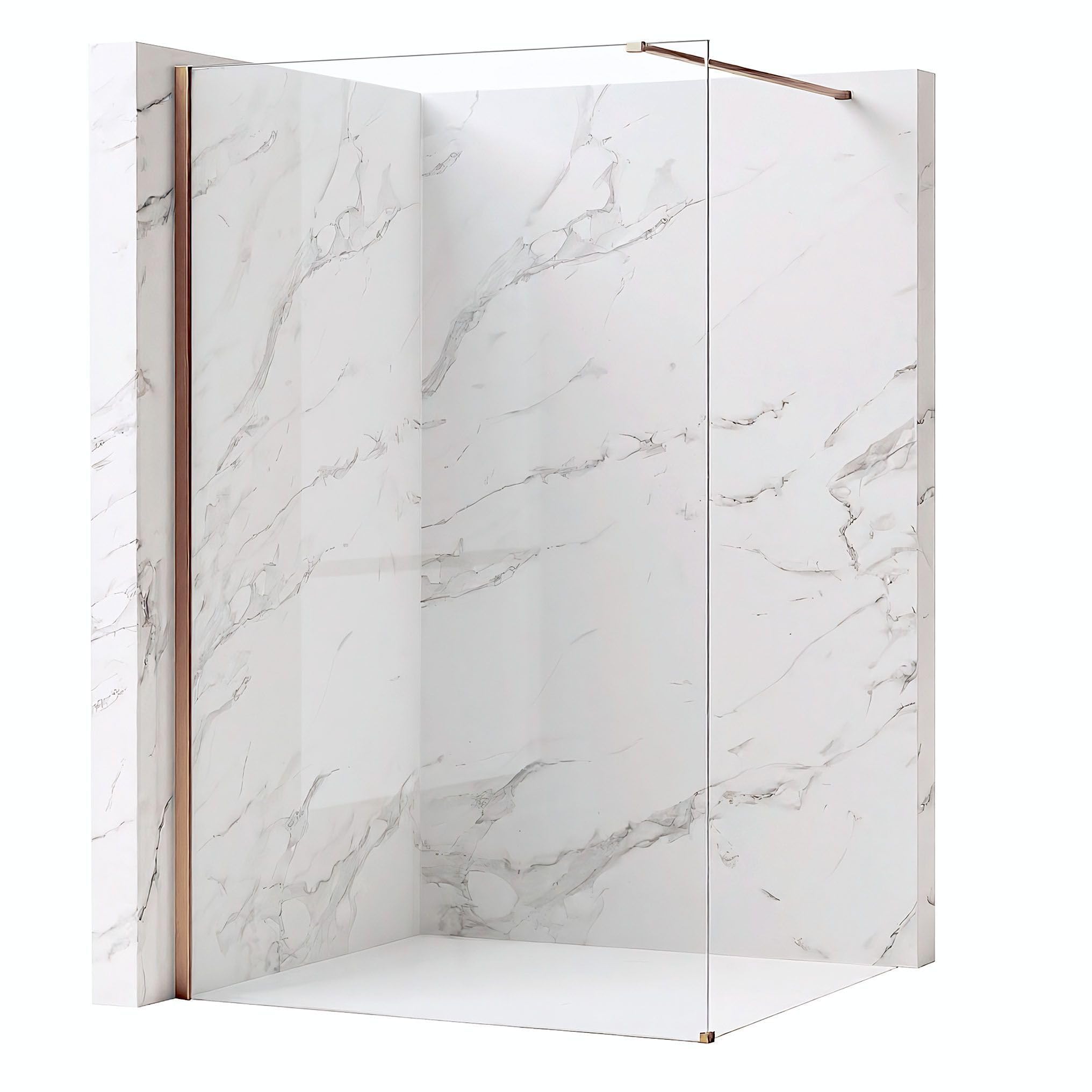 Rea paroi de douche, Flexi Transparent 100, Cuivre brossé