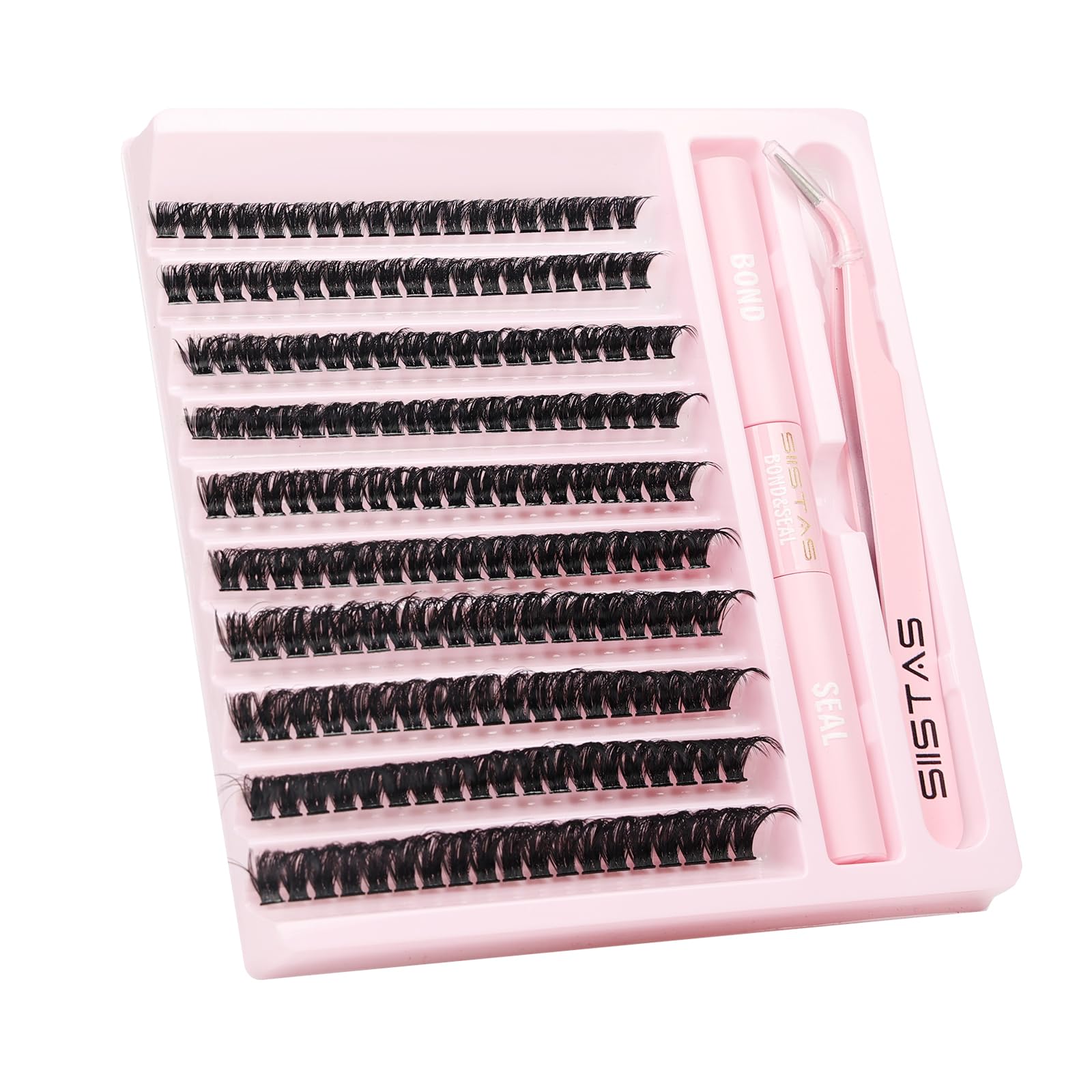 DIY Lash Extension Kit,200pcs Lash Clusters Individual Lashes Eyelash Extension Kit D Curl Volume Cluster Eyelashes with Lash Bond and Seal and Lash Tweezers,Application at Home Lash Extension Kit(80D - Image 2