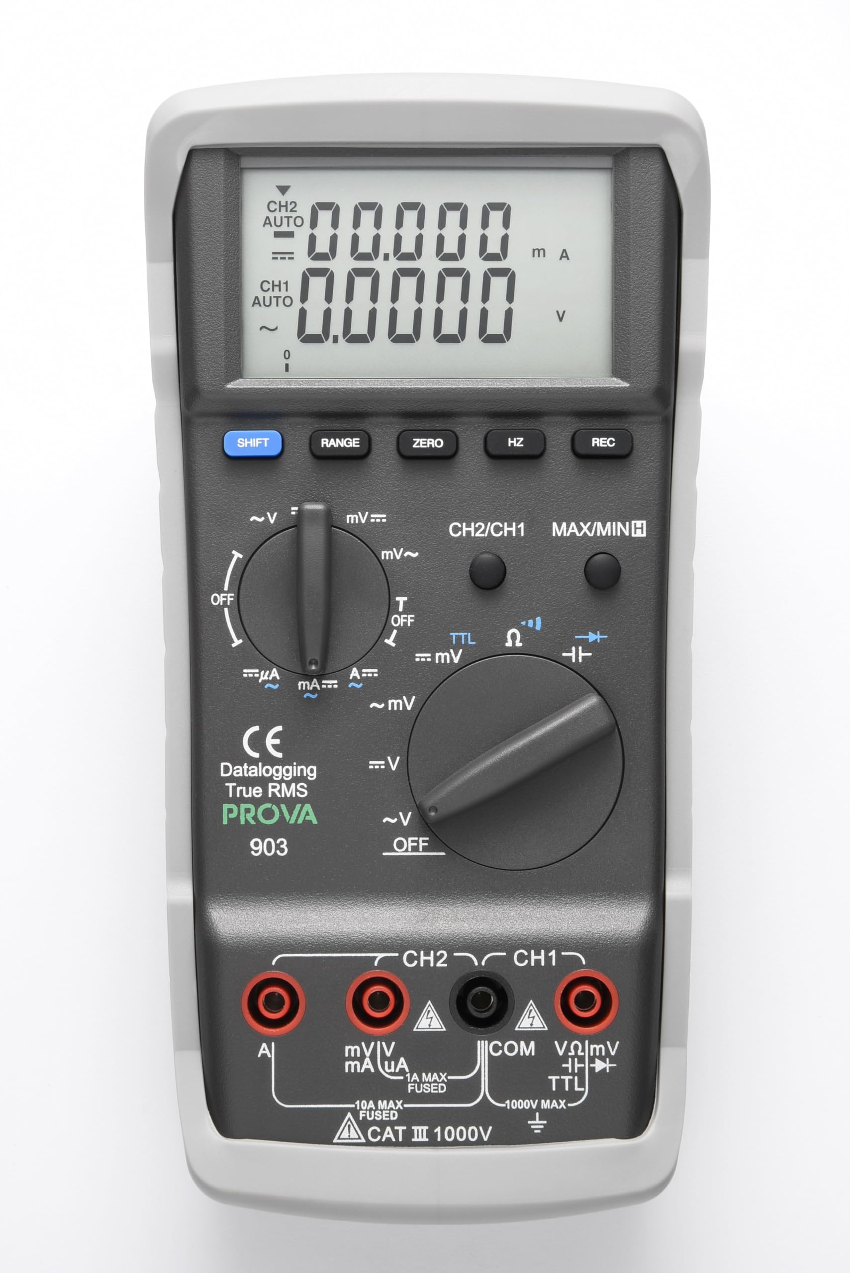 PROVA 903 Multimetro digitale ad alta precisione Due canali (V+V, V+A) e 60.000 conteggi Misuratore di corrente continua/alternata Tensione Capacitanza Resistenza Multitest Interfaccia RS-232C