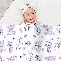 Vista 3 de Juego de ropa de cama personalizada para bebé, edredón de cuna con nombre personalizado, ropa de cama de mariposa, juego de 2 piezas con sábanas