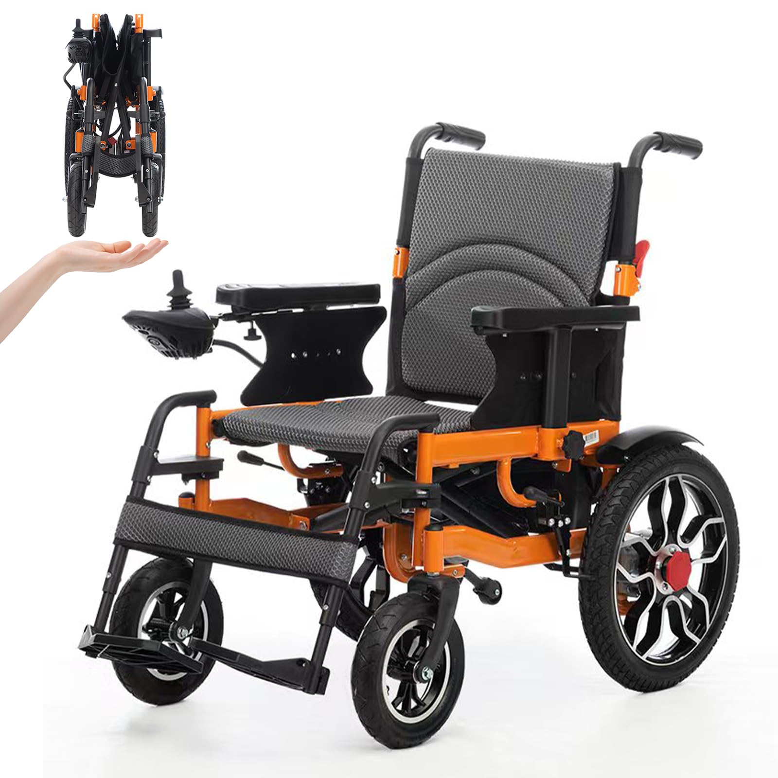 Electric Wheelchair for Adults Intelligent Power Wheelchairs Lightweight Foldable All Terrain Motorized Power Wheelchair for Seniors Portable Airline Approved(8005)