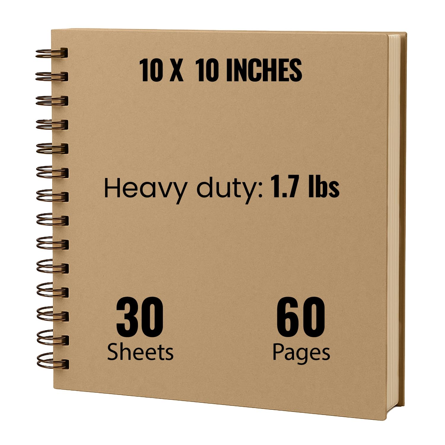 Modern Shop Scrapbook Album | Extra Thick Kraft Paper with Hardcover - 10 x 10 250 gsm, 60 page