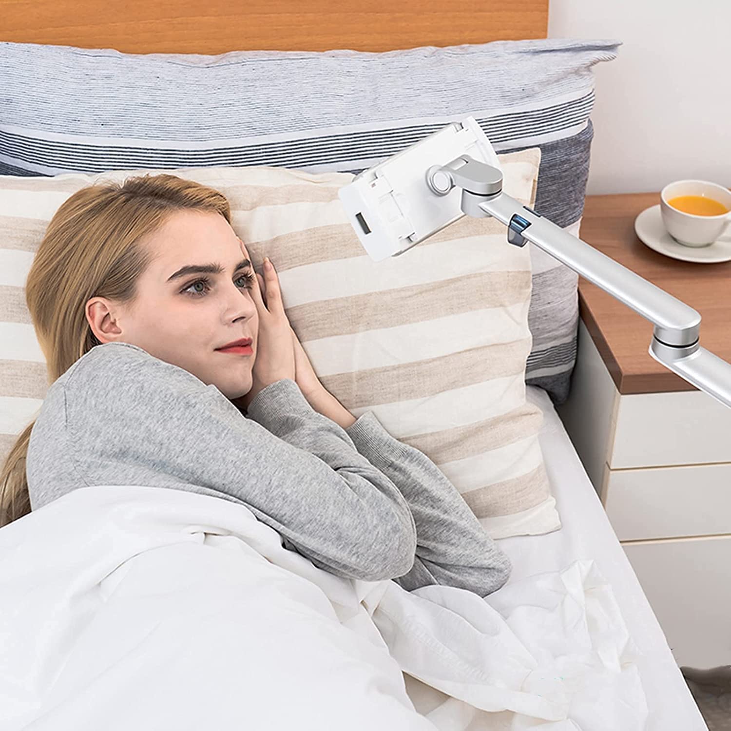 Soporte para teléfono móvil, Soporte Perezoso Adecuado para mo Soporte de Piso Multifuncional, Adecuado para Soporte de teléfono móvil de 4-14 Pulgadas Soporte de rotación de inclinación Ajustable en