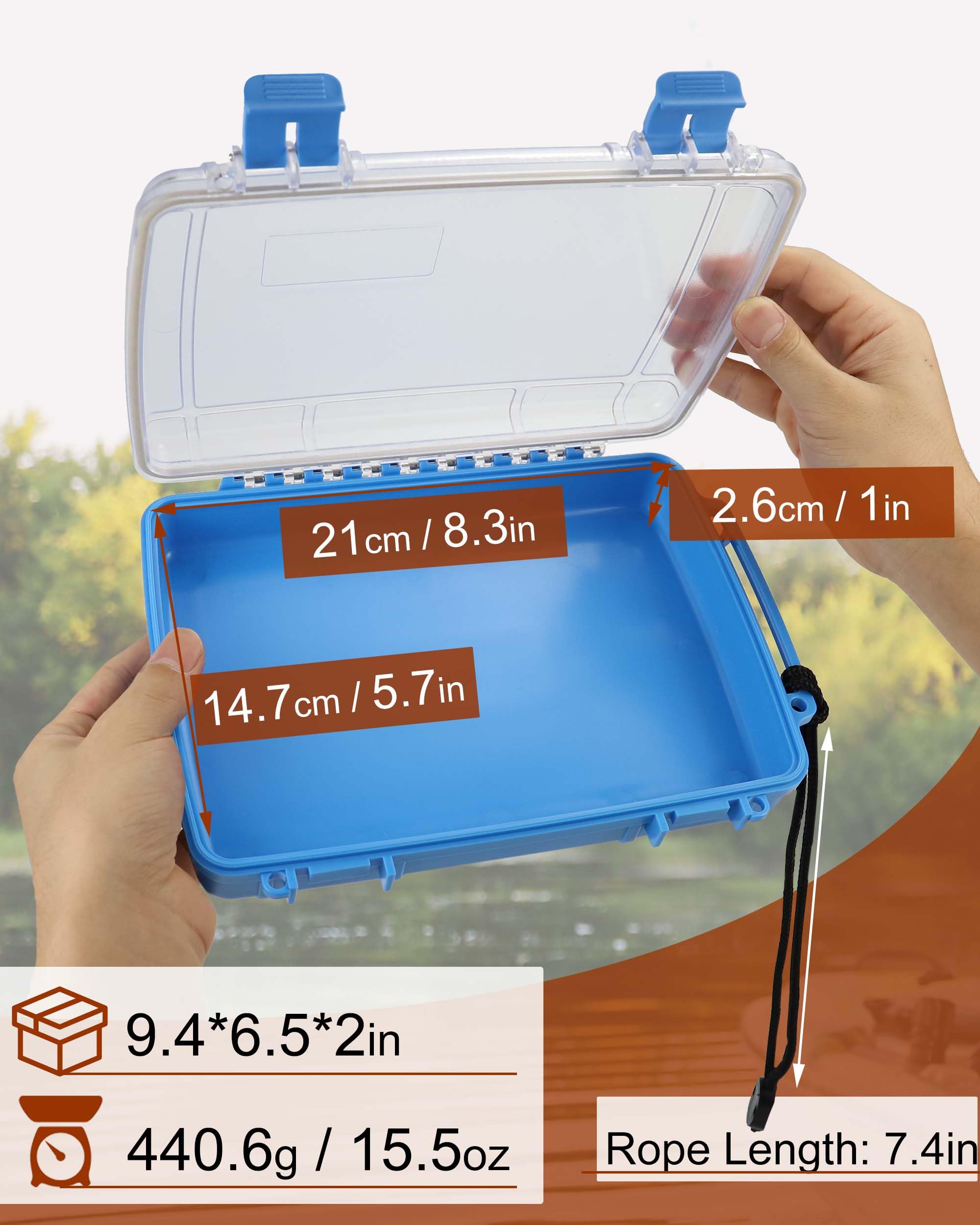Wxvhji Waterproof Dry Box Watertight Storage Box Waterproof Drybox for Kayak & Boat Waterproof Containers Dry Storage Box Floating Carrying Dry Tackle Box with Rope
