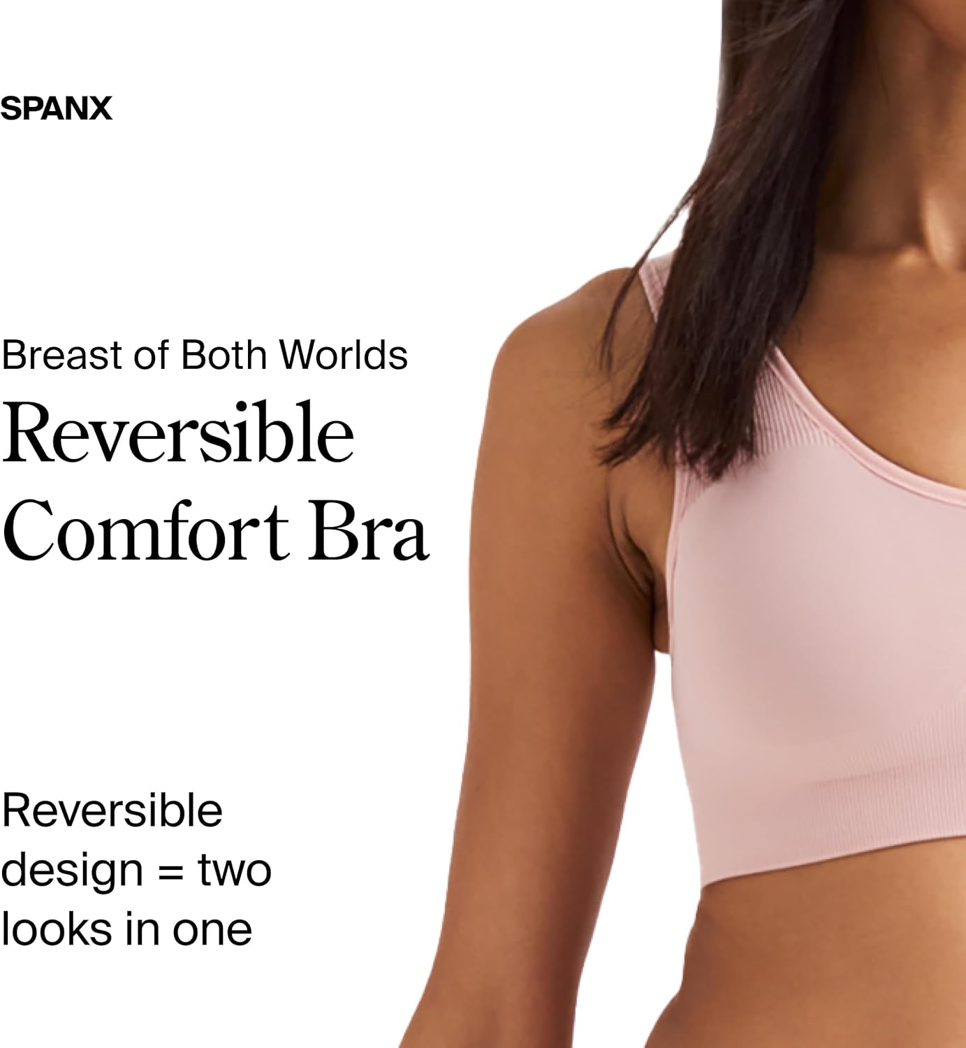 SPANX Breast of Both Worlds Reversible Comfort Bra - Wireless, Seamless Bra - Reversible Design - Wire-Free Comfort