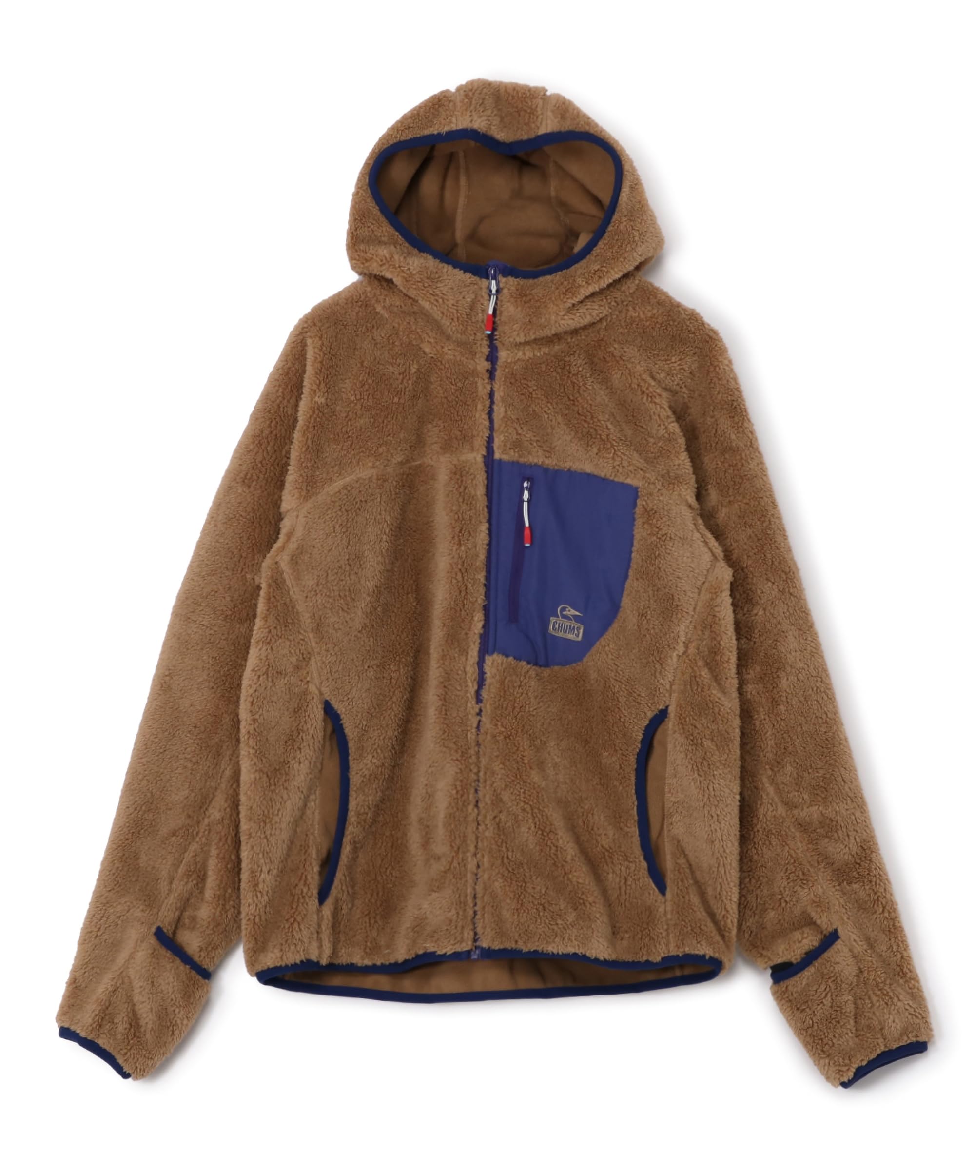 Chums Women's Bonding Fleece Zip Parka Outerwear, Beige/Purple