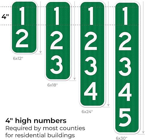 Miniatura 7 de Letrero de dirección 911, letrero reflectante vertical de emergencia personalizado, ideal para entrada, edificios de unidades múltiples y casa, 6 x