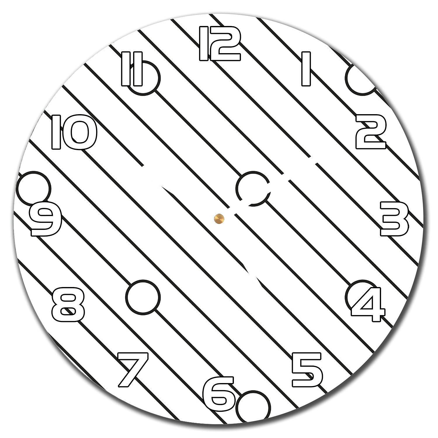 Horloge murale cuisine et salon Coloray en verre moderne 30 cm motif géométrique