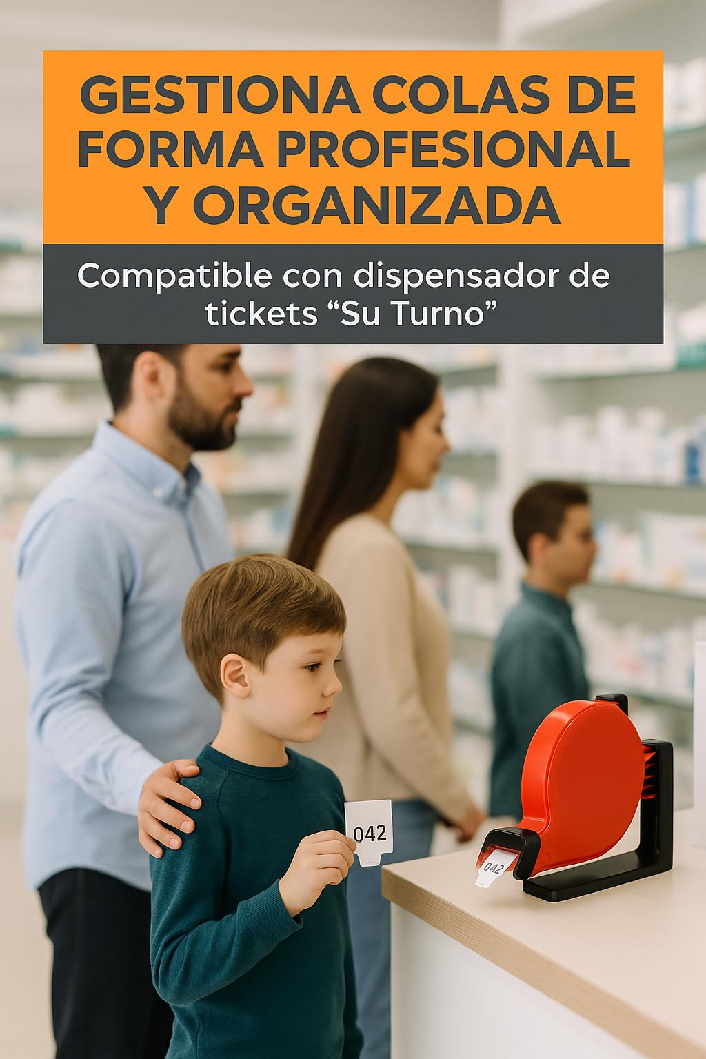 RO Linea Blanca ® Pack 5 Rollos Su Turno 2000 Tickets Blanco Numerados 3 Digitos Compatible Dispensador Manual Ideal Gestión Colas Comercio Hosteleria Farmacia Carnicería Panaderia España
