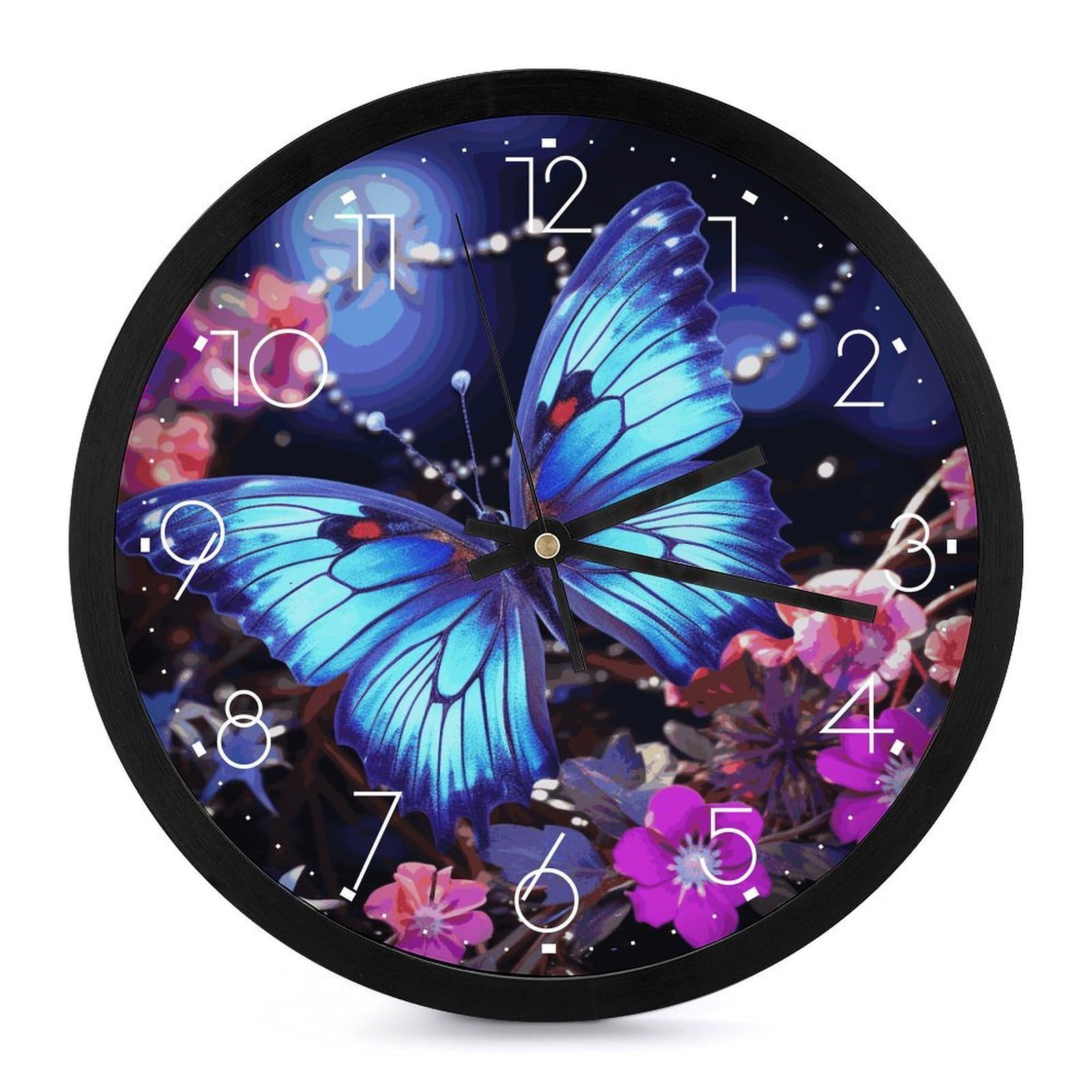 Horloge murale papillon poétique pour décorer la chambre à coucher et s’endormir sereinement