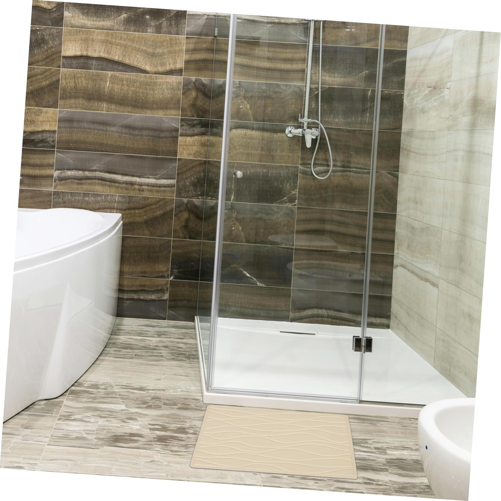 Alfombra De Baño Antideslizante De Goma con Ventosas Mat para Ducha y Bañera para Mantener El Suelo Seco y Limpio El Baño