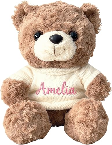 Oso de peluche personalizado con nombre personalizado, peluche suave de 12 y 16 pulgadas, regalos personalizados únicos para el día de San Valentín,
