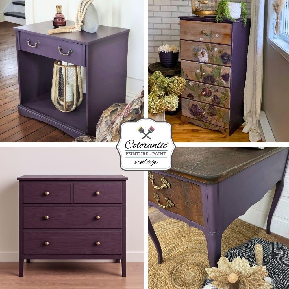 Colorantic | AUTUMN PLUM Chalk Paint for Furniture DIY - Multi-Surface  Craft Paint | DARK PURPLE Home Decor Painting for Wood (128 oz Gallon)