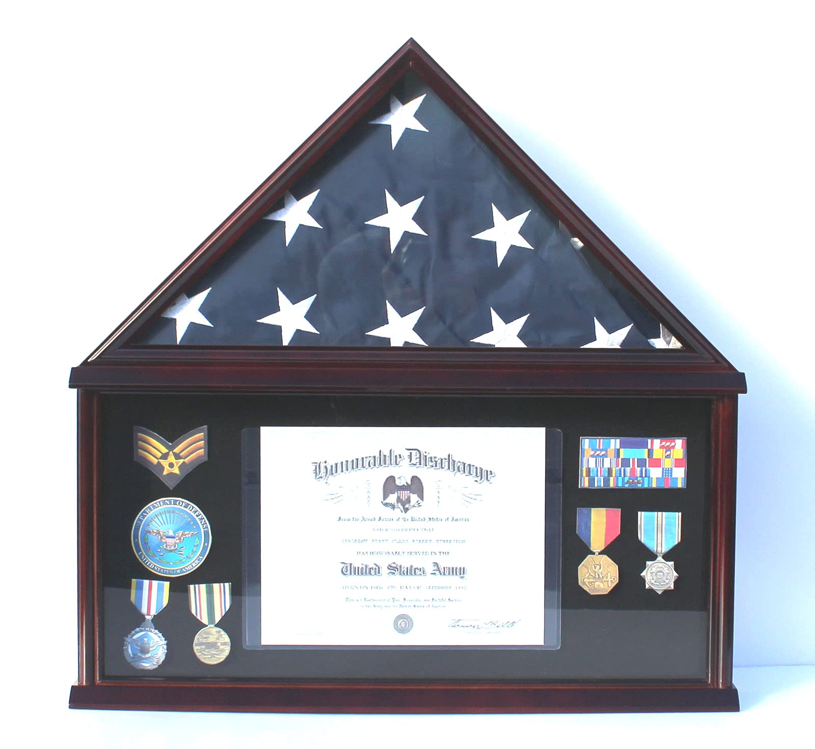 American Burial/Memorial Flag Display Case Holder Military Medal Shadow