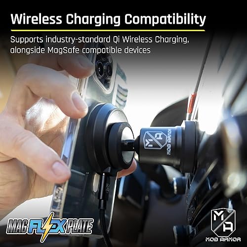 Miniatura 4 de Mob Armor Placa magnética flexible - Soporte magnético para teléfono para iPhone, Android, compatible con carga inalámbrica, placa magnética de goma