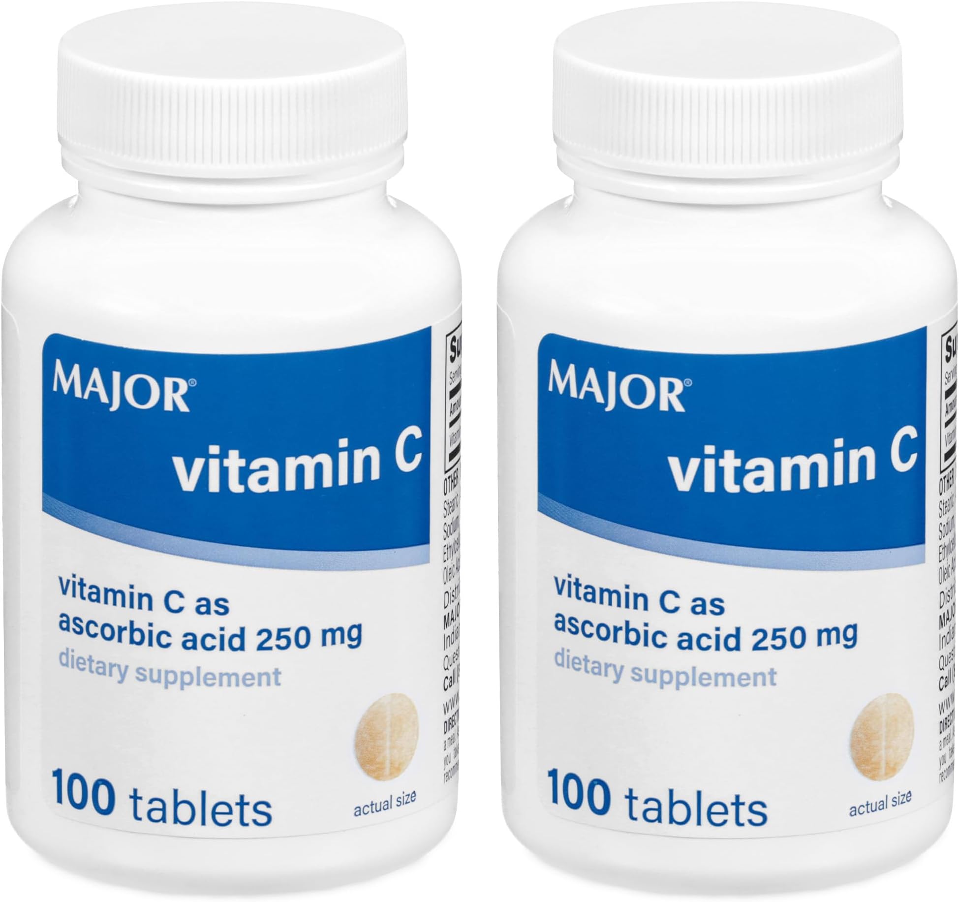 Vitamin C 250 Mg - Dietary Supplement - 100 Tablets (2 Pack)