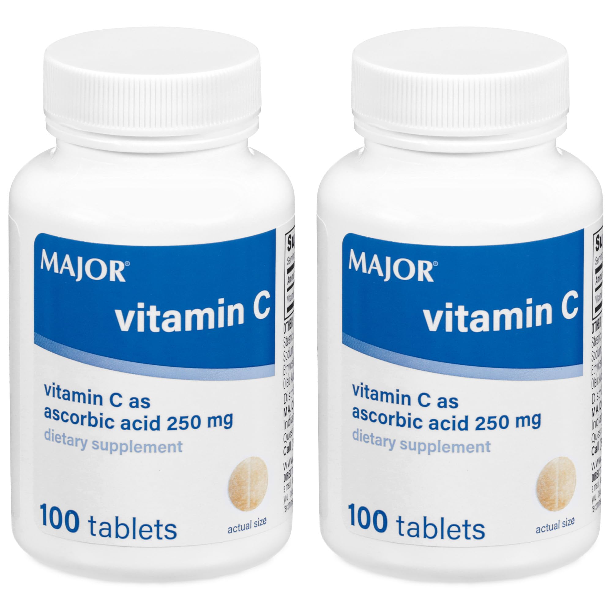 Vitamin C 250 Mg - Dietary Supplement - 100 Tablets (2 Pack)