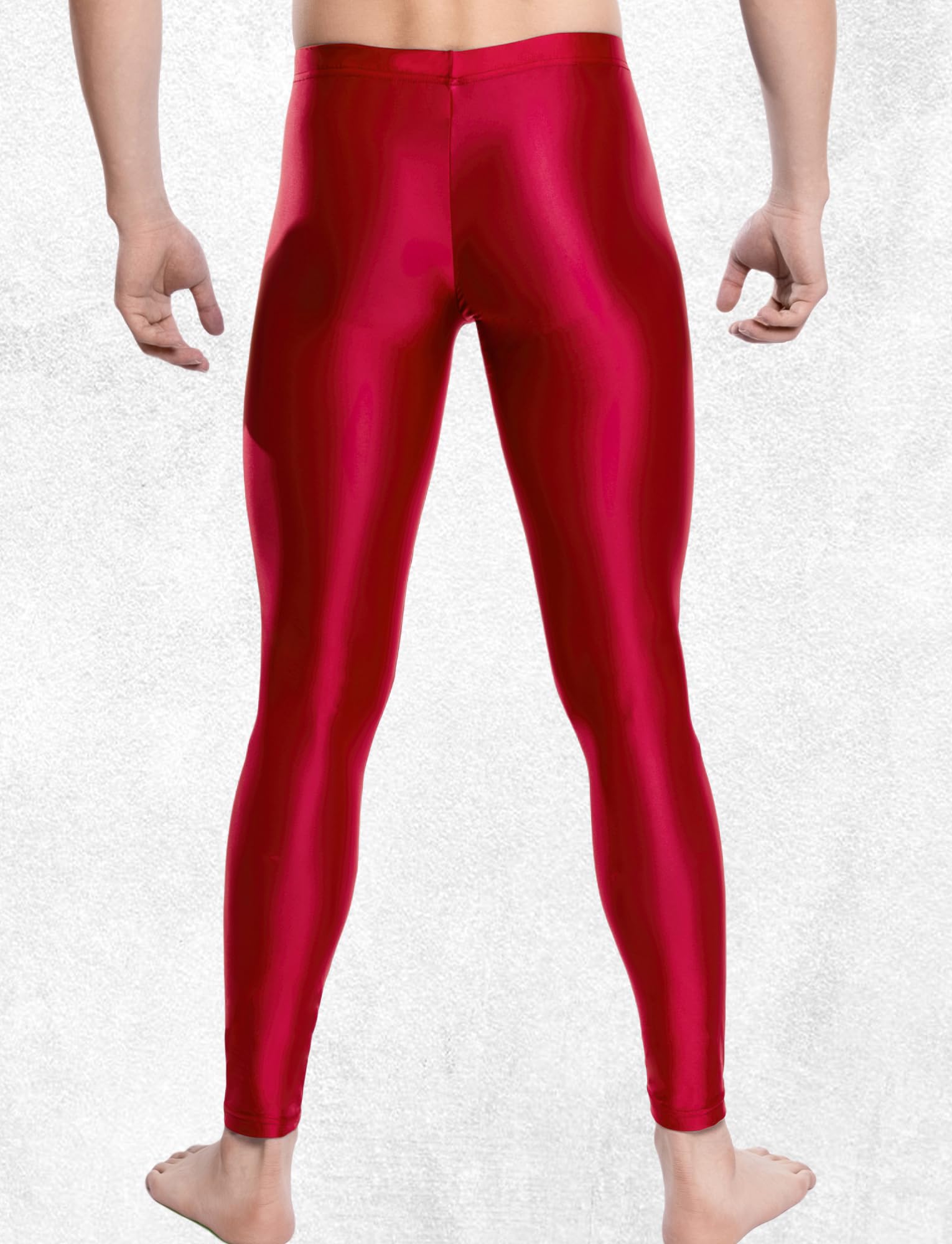 Maeau - Mallas Brillantes Hombre Gloss Legging Deportivos Aceitado Pantalón Ajustado Elásticos Sedosos M-XXL
