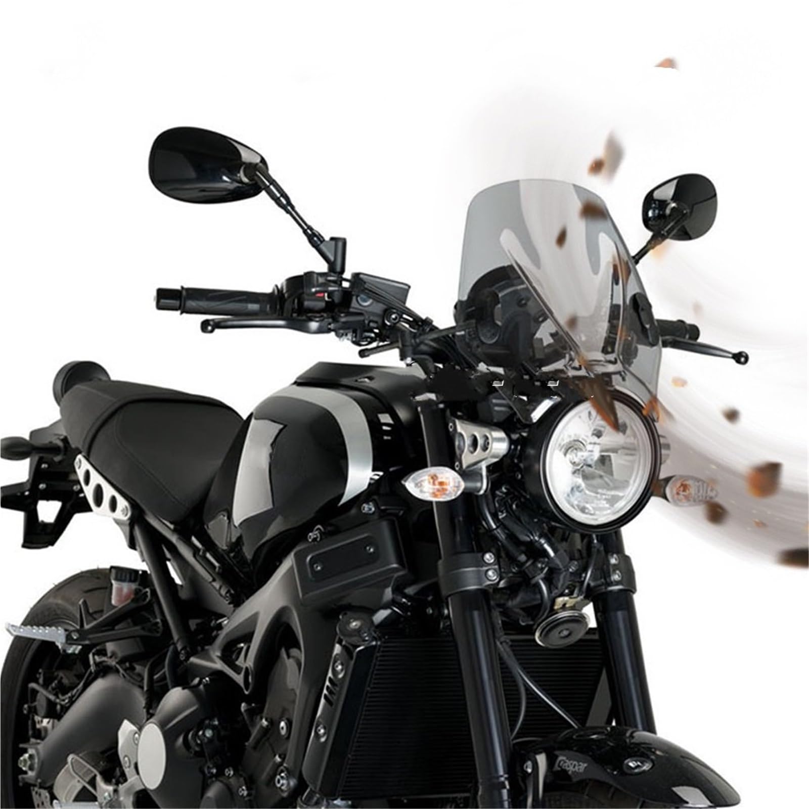 Przednia szyba motocyklowa Pasuje do Bmw RNINET motocyklowa szyba przednia osłona szyby przedniej podwójny deflektor wiatrowy(Black)