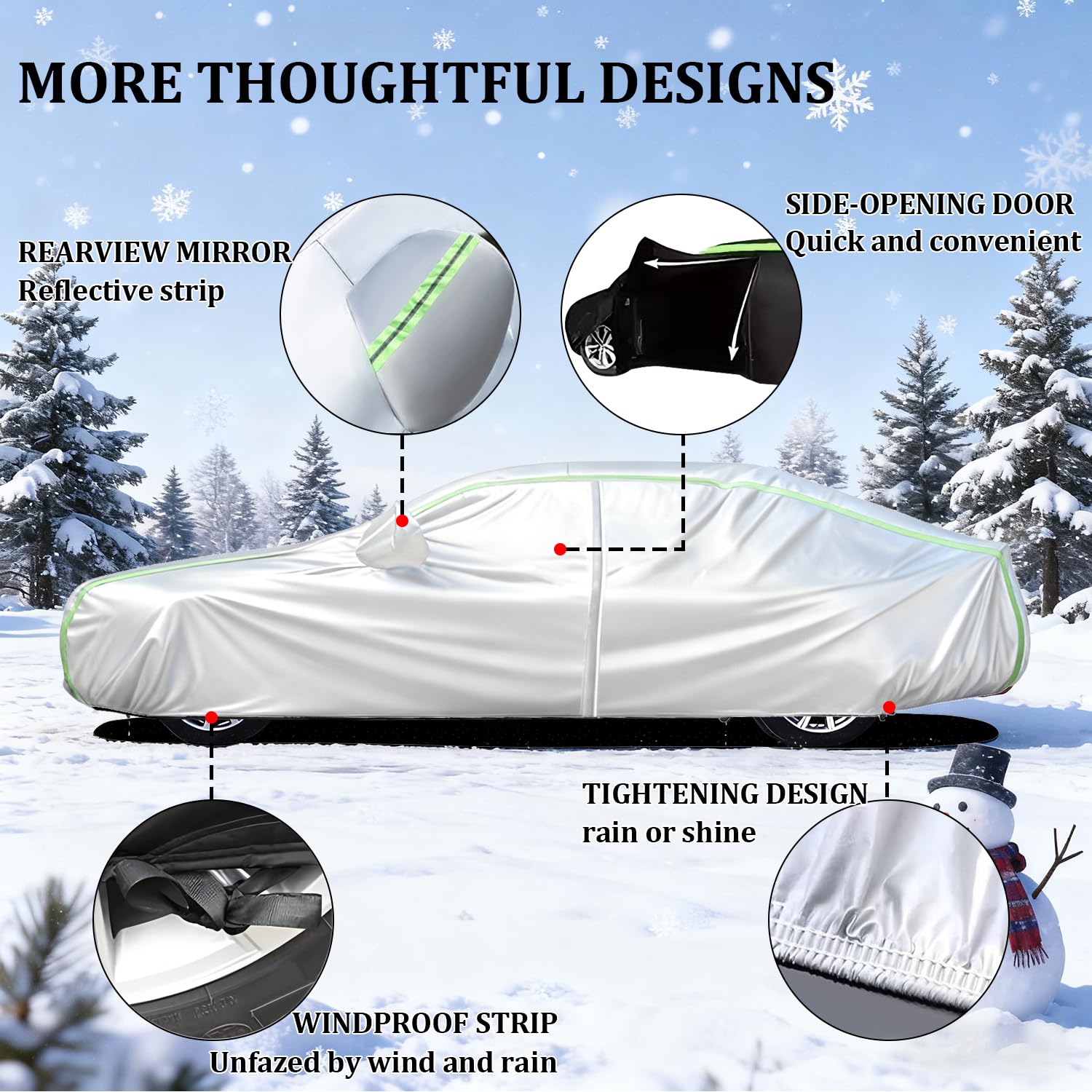 Funda Coche Exterior para Jaguar XK/XK8/XKR (X100/X150) Funda de Coche Exterior Tejido Oxford Impermeable y Resistente a la Nieve, con Correas a Prueba de Viento