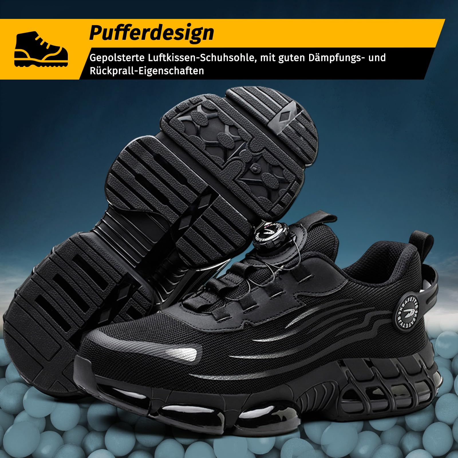 FOGOIN Chaussures de Sécurité Hommes S3, Baskets de Securite Femme, Chaussures de Travail Respirantes et Anti-Pénétration