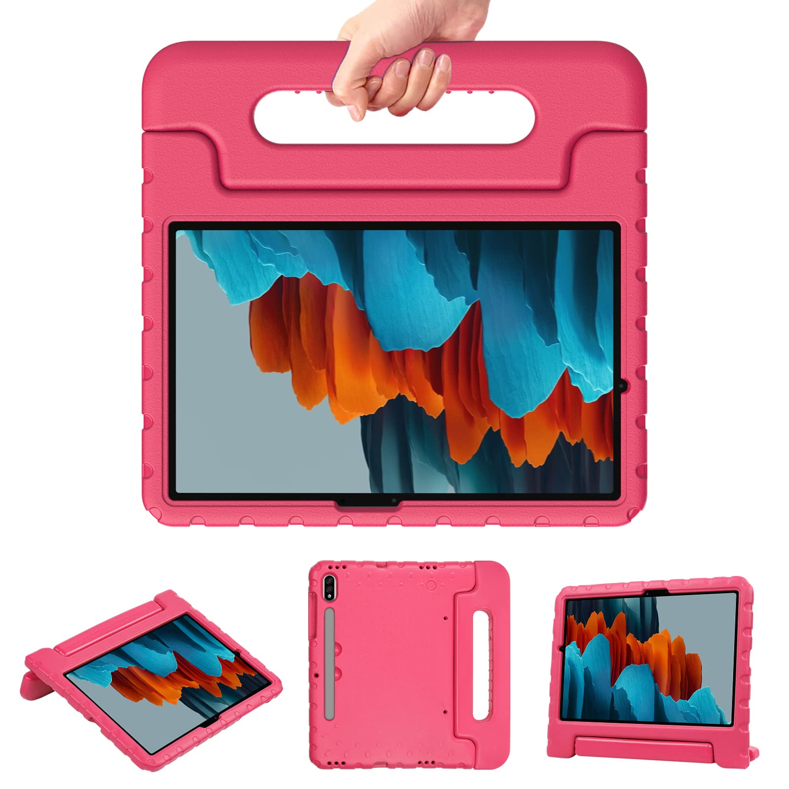 Thoreta for Samsung Galaxy Tab S8 (2022) /S7 (2020) 11 inch, Lightweight Shockproof Foldable Handle Stand Case with S Pen Holder for Kids, (Model: