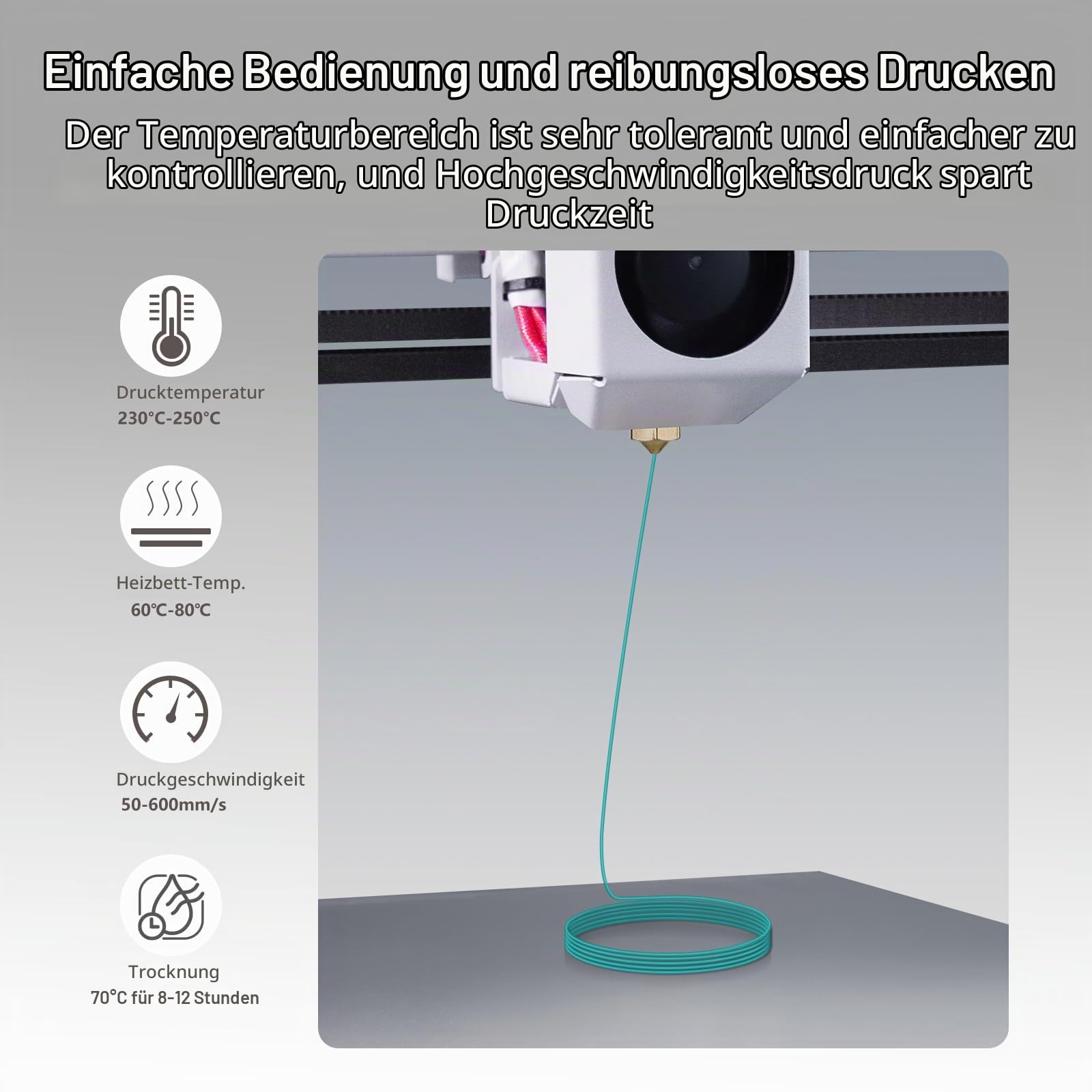 IEMAI PETG Filament 1.75mm 10Kg Set, Clear PETG Transparent/Dunkelgrau/Rot/Orange/Blau/Neongrün/Bernstein/Hellrosa/Cyan/Ozeanblau, High Speed 3D Drucker Filament, Maßgenauigkeit +/- 0,02 mm