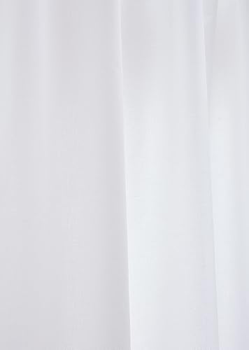 Miniatura 5 de Solino Home Cortina de lino de algodón blanco  Cortina de 52 x 45 pulgadas con bolsillo para barra y pestaña oculta  Cortina de estilo colgante 2 en