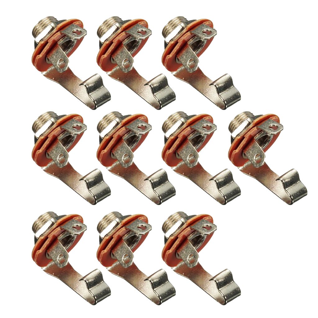 2x Jack Femmina Mono 1/4 Pollice (6,35mm) In Ottone Per Chitarra E Basso KAISH