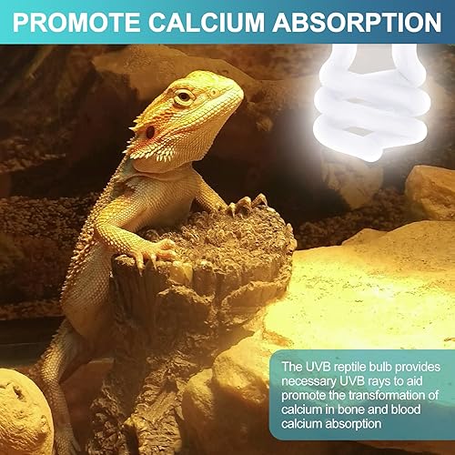 Miniatura 10 de Reginary 4 piezas de luz UVB para reptiles 10.0, bombilla UVB para reptiles tropicales del desierto/subtropicales, luz fluorescente de simulación de