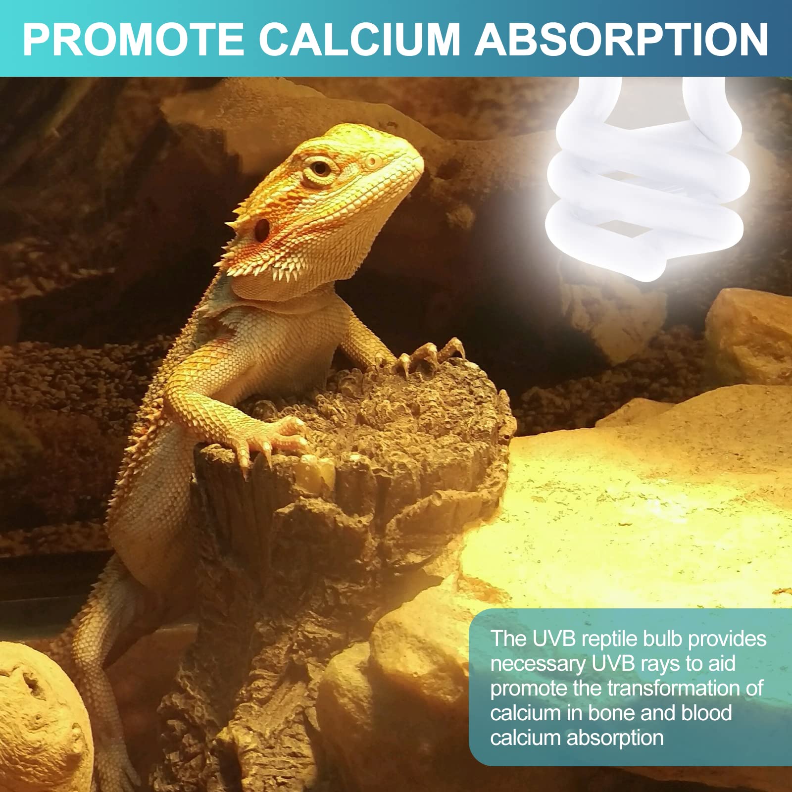 4 Pcs UVB Reptile Light 10.0, Reptile UVB Bulb, UVB Bulb for Desert Tropical/ Sub Tropical Reptiles Fluorescent Simulation Color Reptile UVB Light for Turtle, Bearded Dragon, Lizard, Gecko (13 Watt)