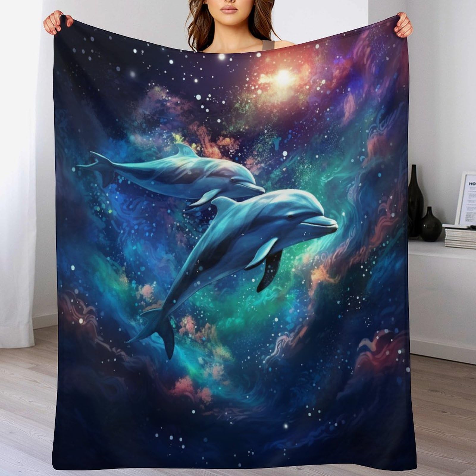 Couverture de canapé salon douce style dauphin anti-froid