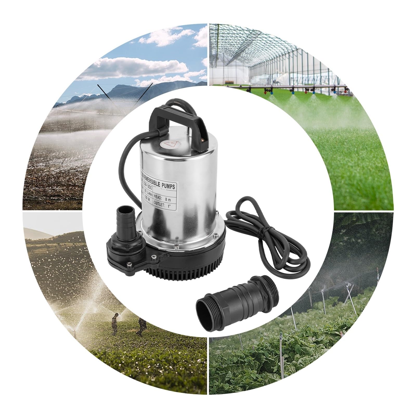 Pompa Sommergibile Da 160 W, 12 V CC, 6000 L/H, Di Alimentazione Del'acqua Ad Alta Pressione, Profondità Immersione In Acciaio Inossidabile 0,5 A 8 M Drenaggio Ad Alta Efficienza