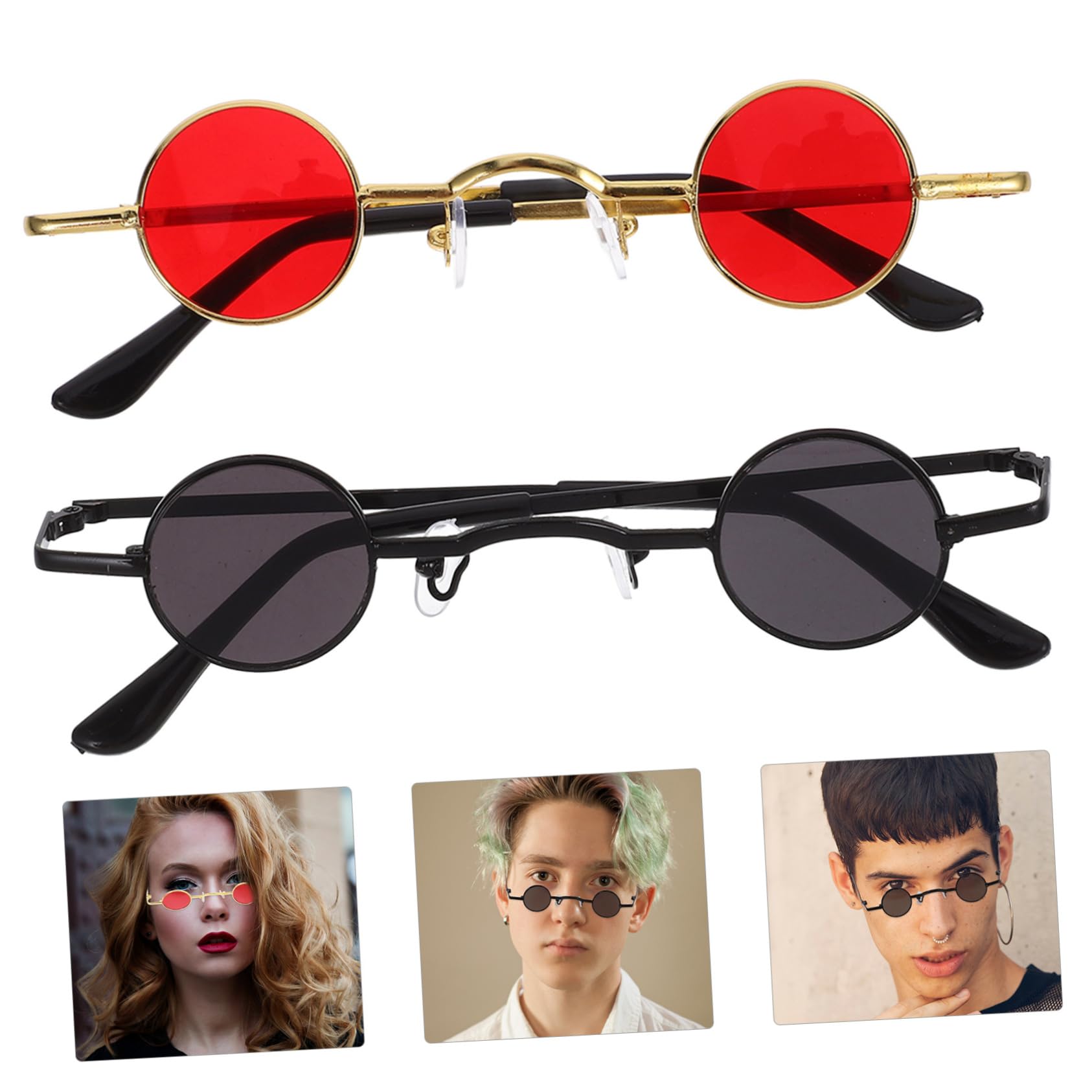 10pezzi Occhiali Sole Retro Tondi Da Design Vintage Per Feste e Cosplay Leggeri e Compatti Per Uso Quotidiano