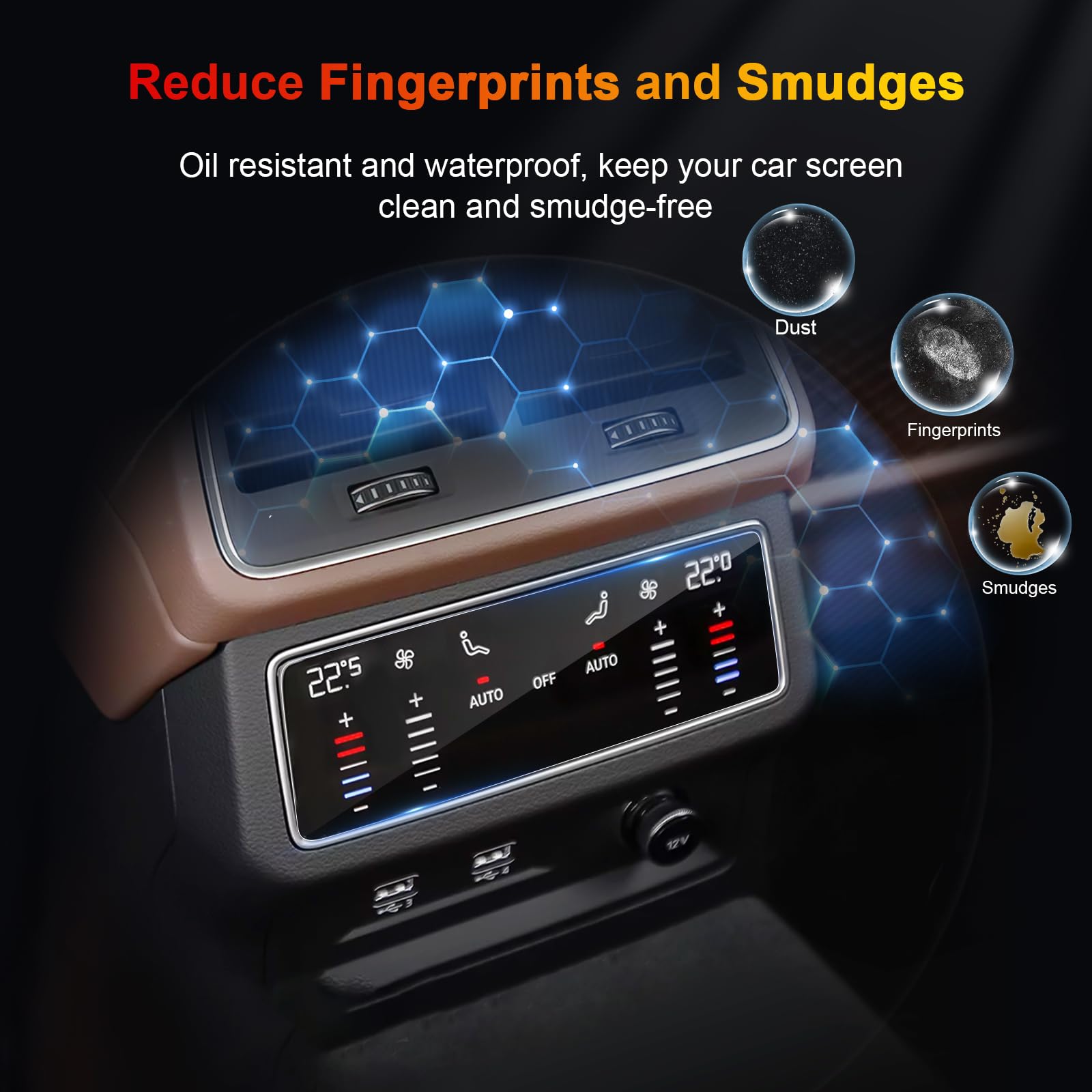 BIXUAN Pellicola Protettiva Per Display Auto - Compatibile Con Audi E-tron, A6, A7, Q8 (2019-2023) - Vetro Temperato 9H, Trasparente - 2