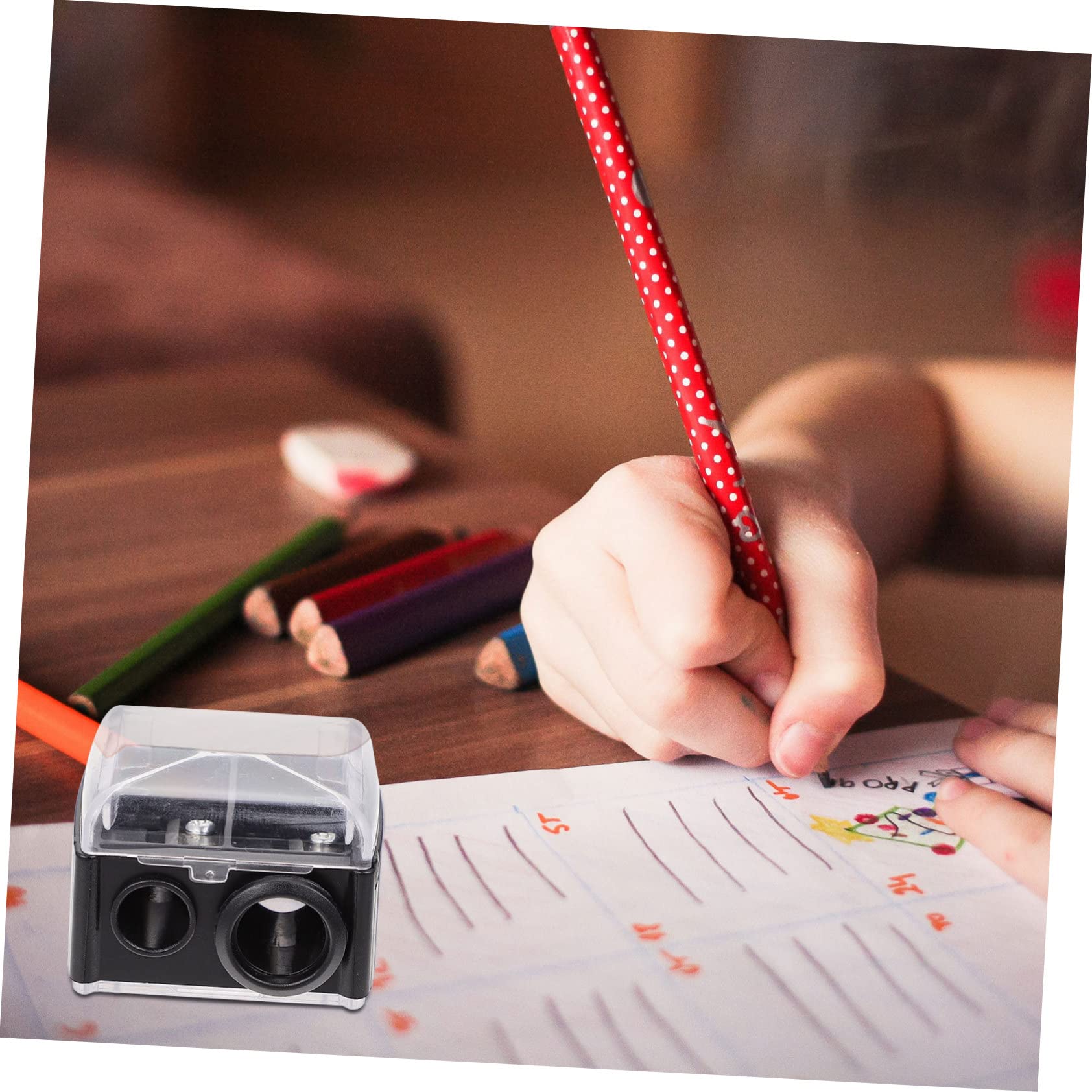 FOMIYES Makeup Pencil Sharpener Set 4pcs Dual-Ended Eyeliner Brow Sharpener Lid Quality Makeup Accessories Random Color