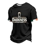 Mens Hello Darkness My Old Friend Shirt Irish Beer Waffle Short Sleeve T-Shirt Ireland Tee