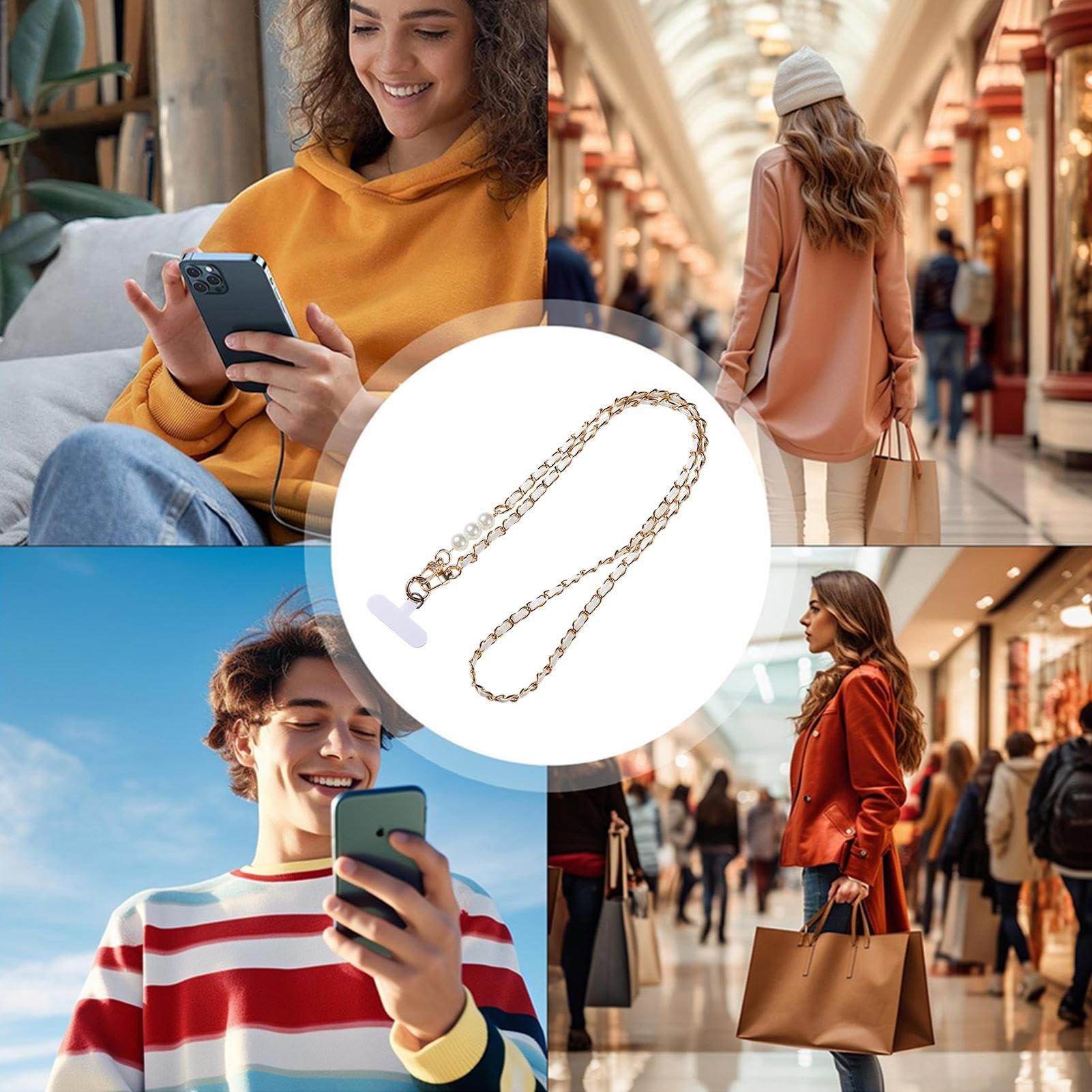 Smycz na telefon komórkowy – akcesoria do smartfona ze sztucznych koralików, pasek na szyję do telefonu komórkowego dla kobiet, stylowy pasek na rękę, modne akcesoria na imprezę,
