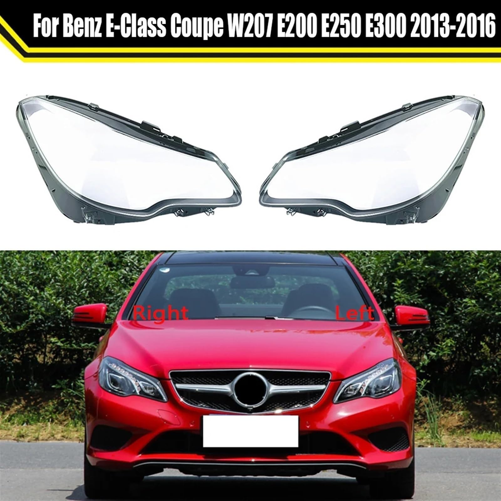 Windzerdong Bright Head Light Shade Shell Caps Front Headlamp Cover Lampshade For mercedess benzs E-Class Coupe W207 E200 E250 E300 2013-2016